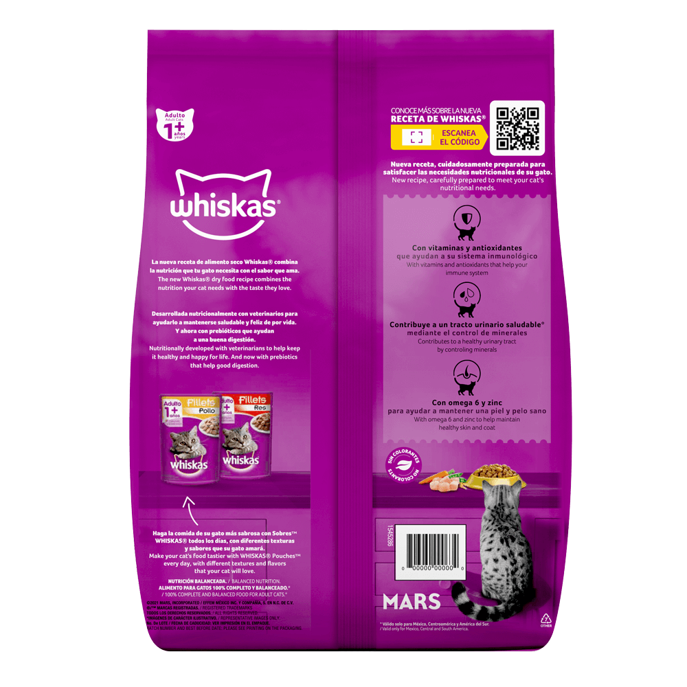 Whiskas® Alimento Seco para Gatos Pollo - 2
