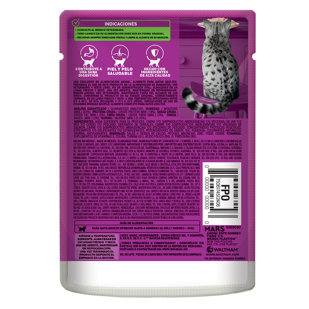 Whiskas® Alimento Húmedo para Gatitos Salmón y Pescado en Soufflé - 2