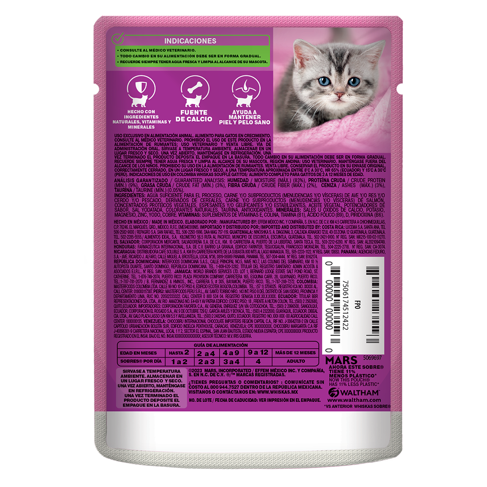 Whiskas® Alimento Húmedo para Gatitos Salmón en Soufflé - 2