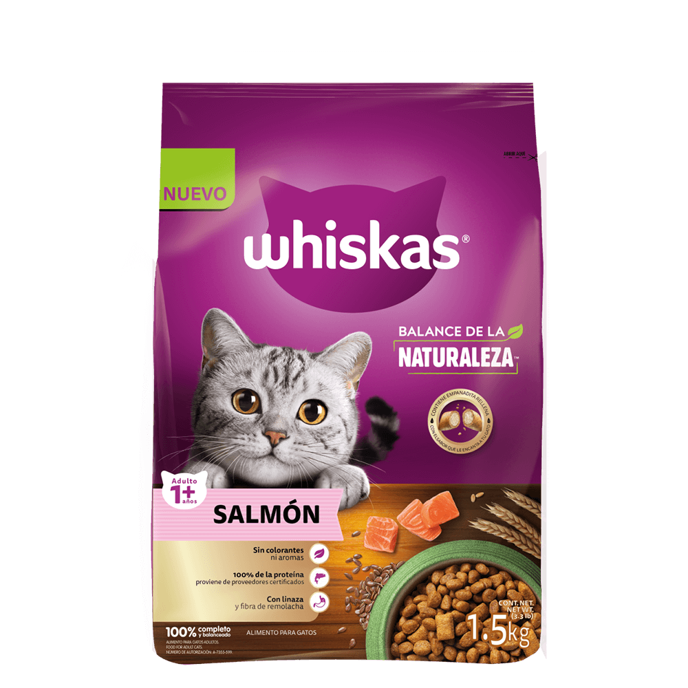 WHISKAS® Alimento Seco Para Gatos Adultos Balance de la Naturaleza Salmón - 1