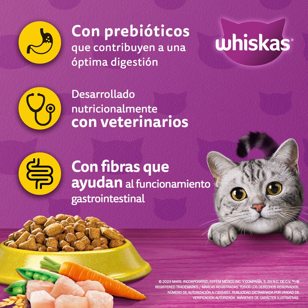 Whiskas® Alimento Seco para Gatos Pollo - 3
