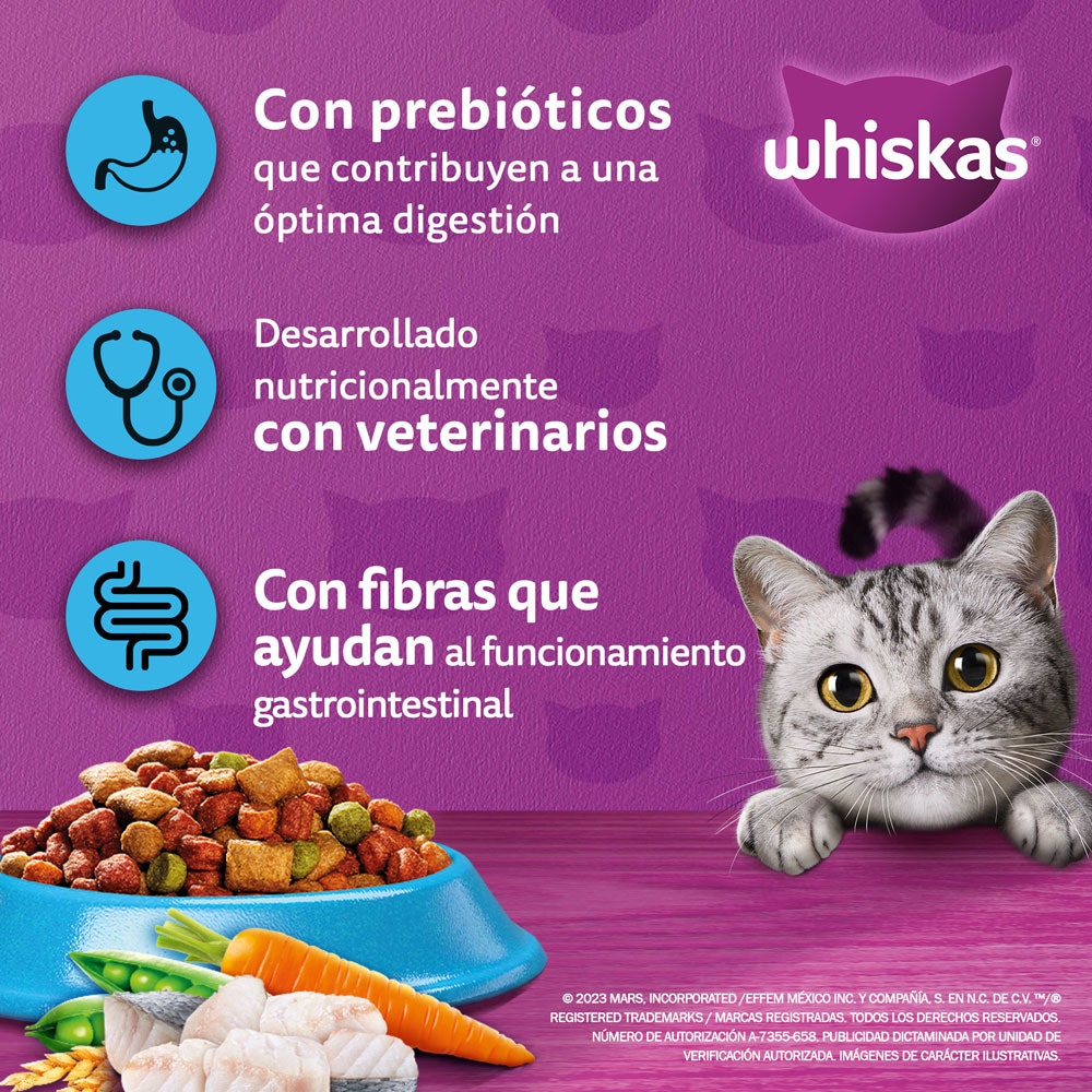 Whiskas® Alimento Seco para Gatos Pescado - 3