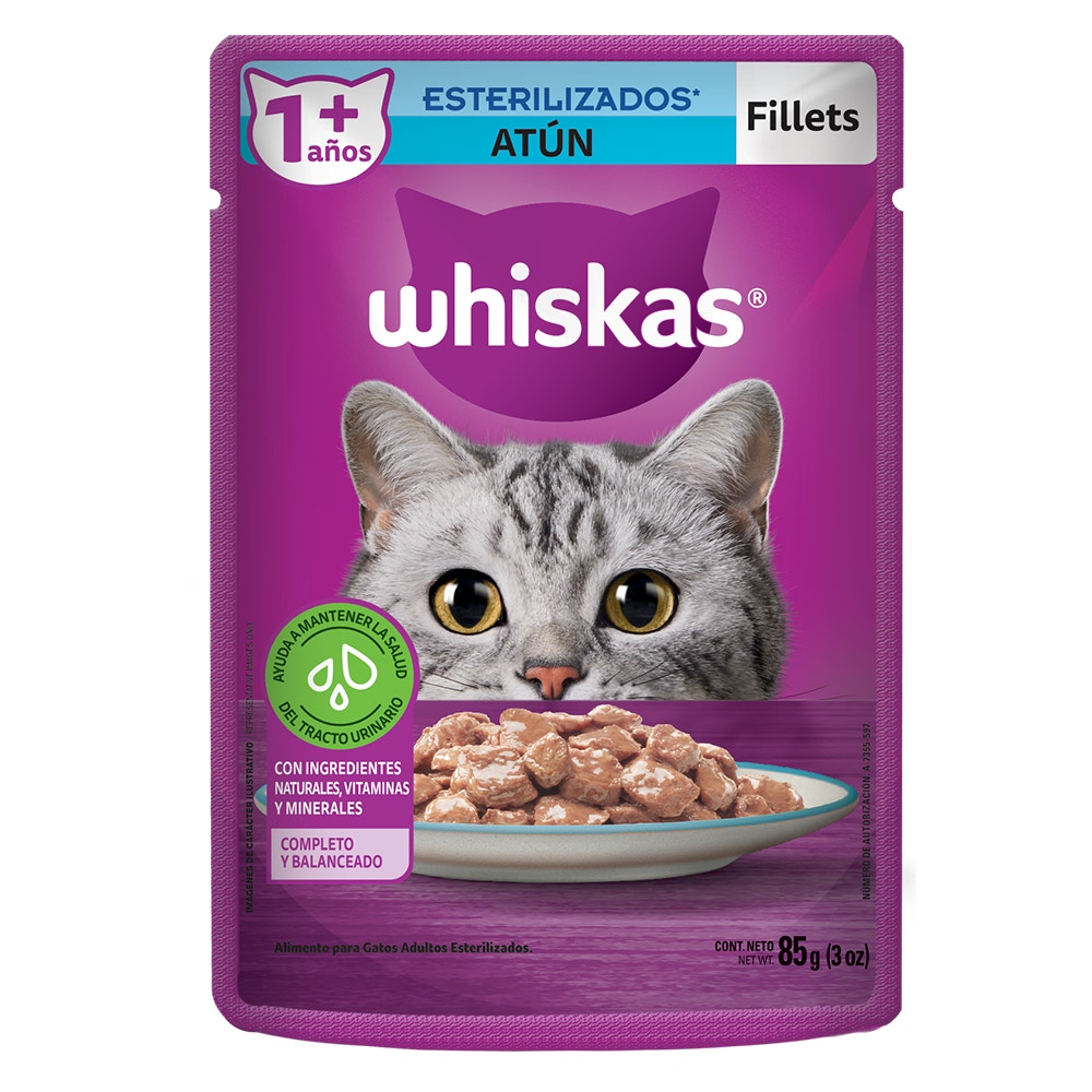 Whiskas Alimento Húmedo para Gatos Esterilizados Atún en Fillets - 1