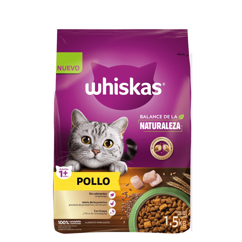 WHISKAS® Alimento Seco Para Gatos Adultos Balance de la Naturaleza Pollo - 1