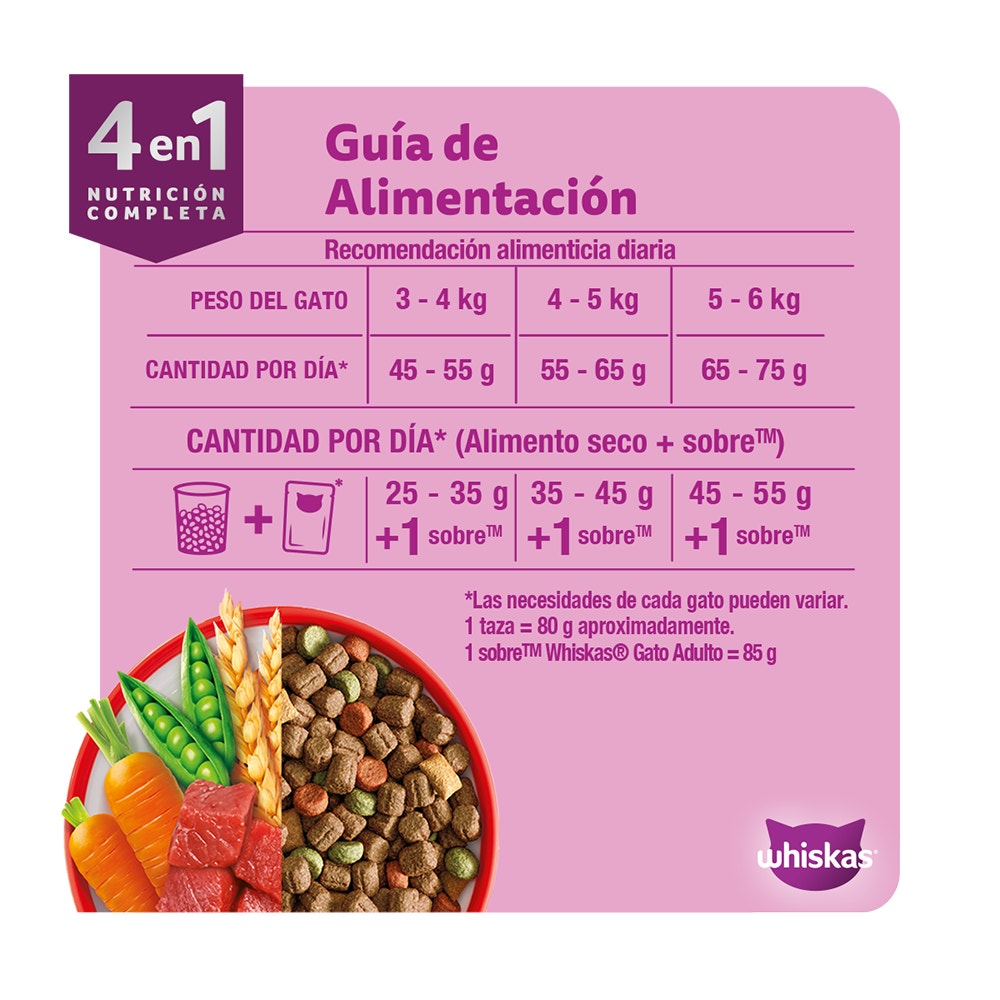 Whiskas® 4 en 1 Alimento Seco para Gatos Atún - 5