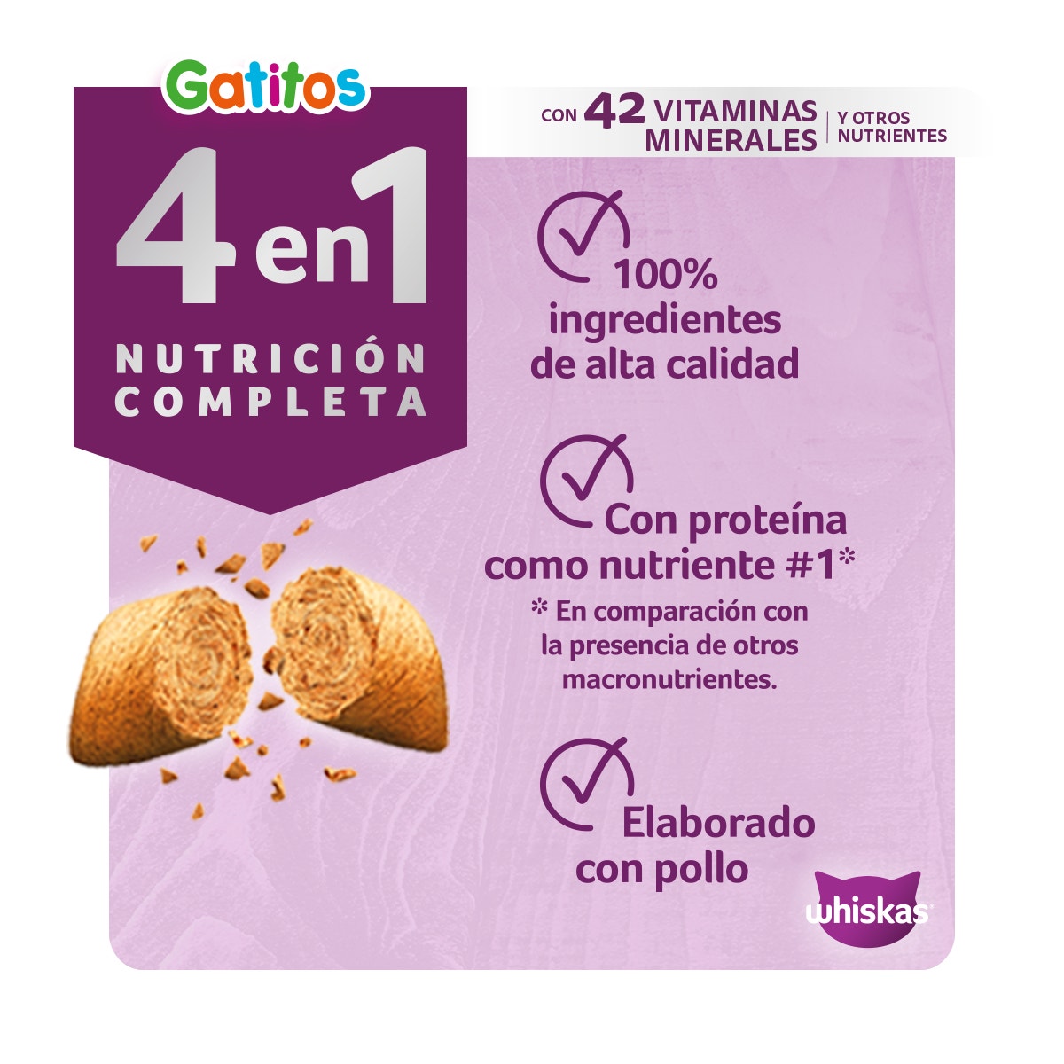 Whiskas® 4 en 1 Alimento Seco para Gatitos Pollo - 2