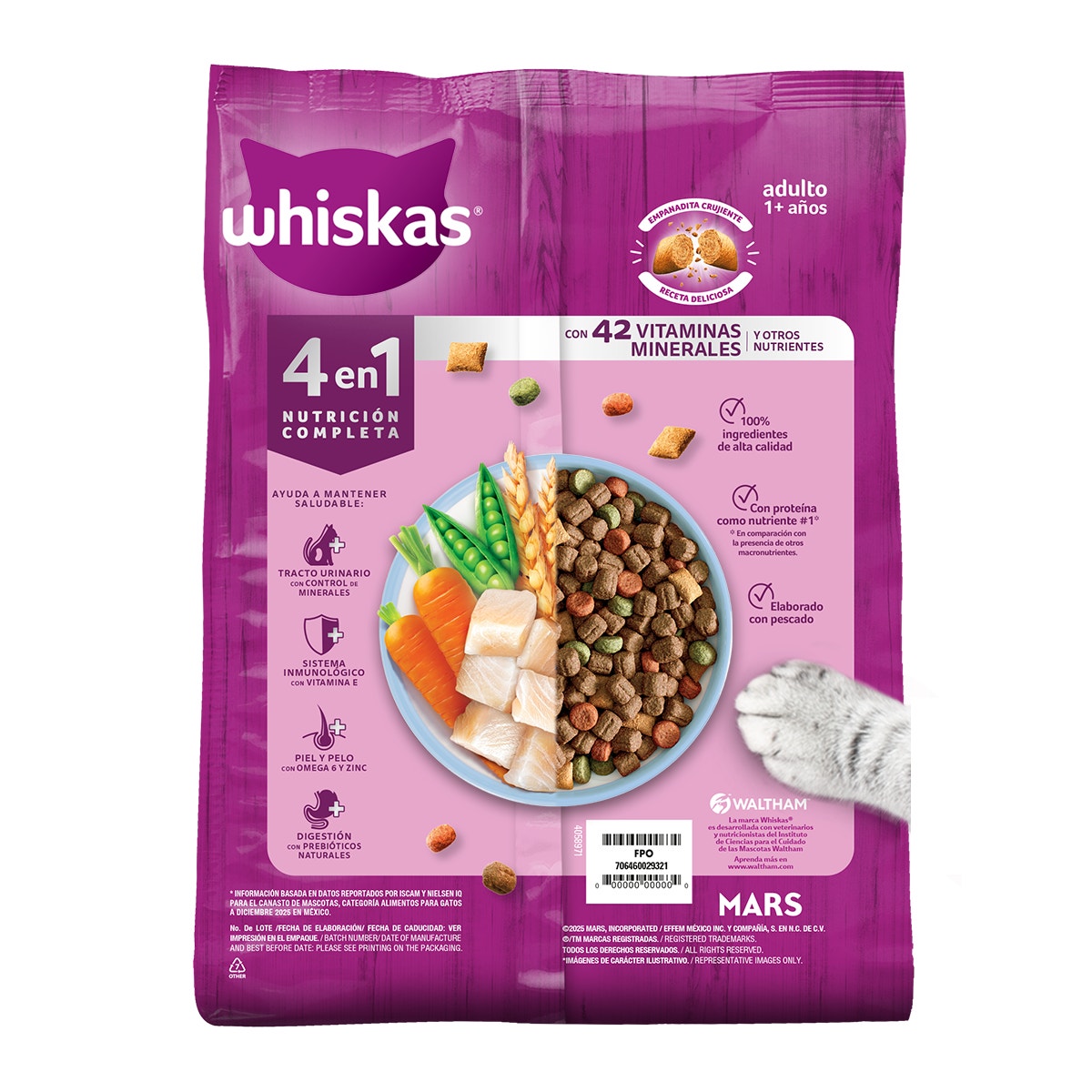 Whiskas® 4 en 1 Alimento Seco para Gatos Pescado - 2