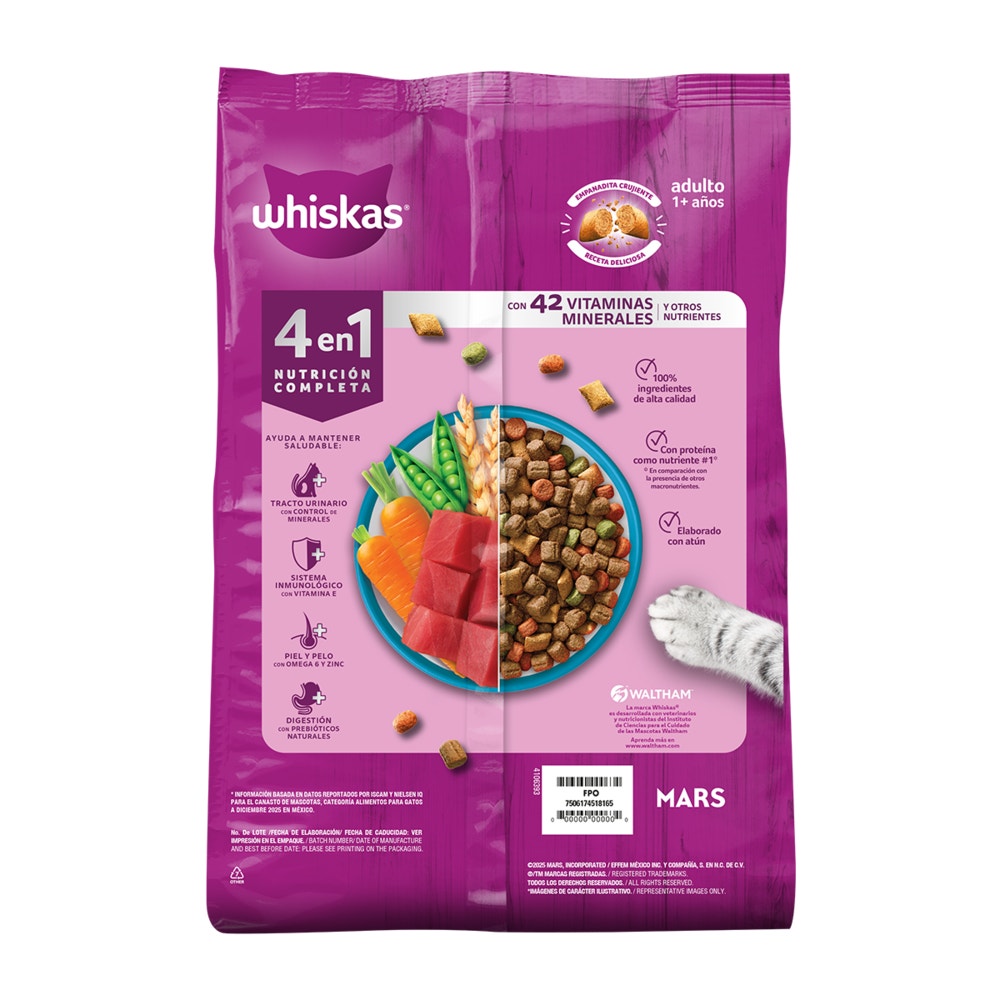 Whiskas® 4 en 1 Alimento Seco para Gatos Atún - 2