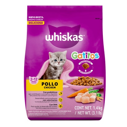 Whiskas® Alimento Seco para Gatitos Pollo 