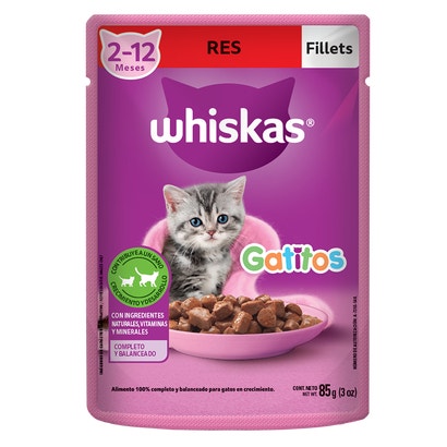 Whiskas® Alimento Húmedo para Gatitos Res en Fillets
