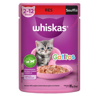 Whiskas® Alimento Húmedo para Gatitos Res en Soufflé