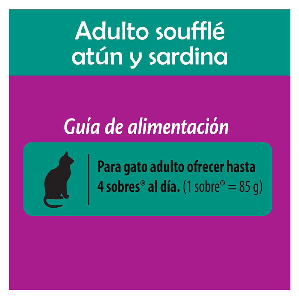 Whiskas® Alimento Húmedo para Gatos Atún y Sardina en Soufflé - 4