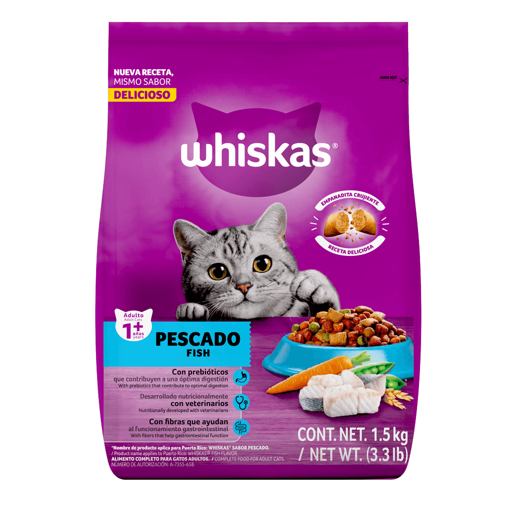 Whiskas® Alimento Seco para Gatos Pescado  - 1