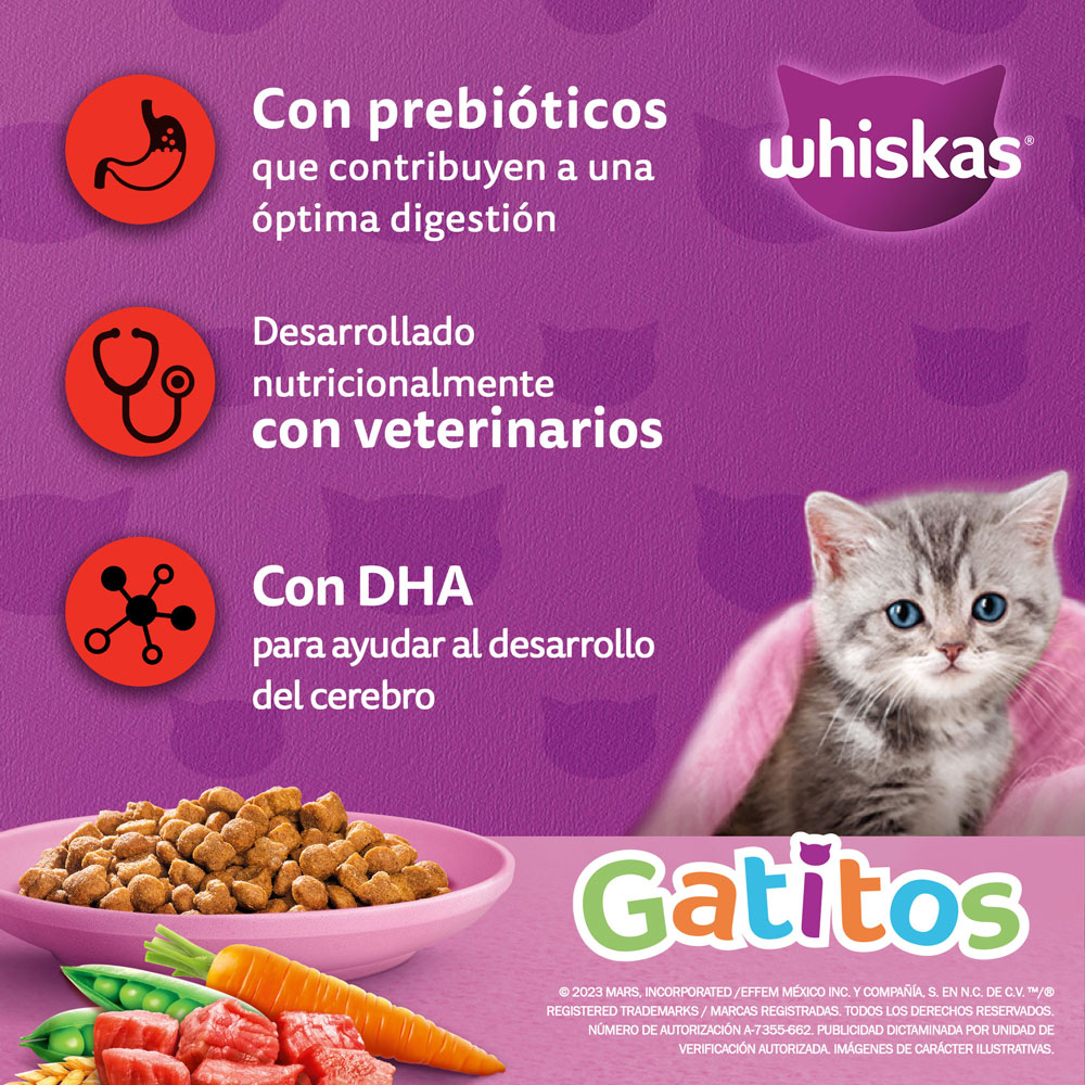 Whiskas® Alimento Seco para Gatitos Carne  - 3