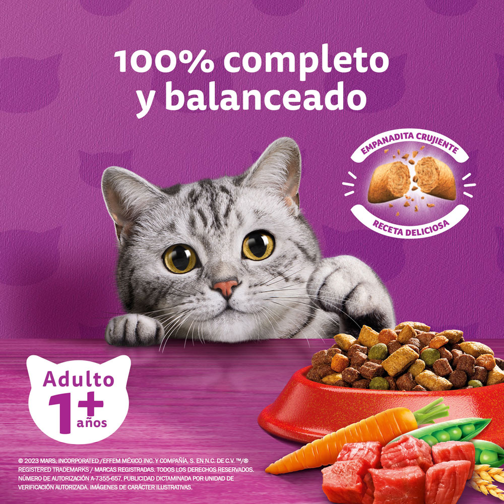 Whiskas® Alimento Seco para Gatos Carne La Receta Original - 4