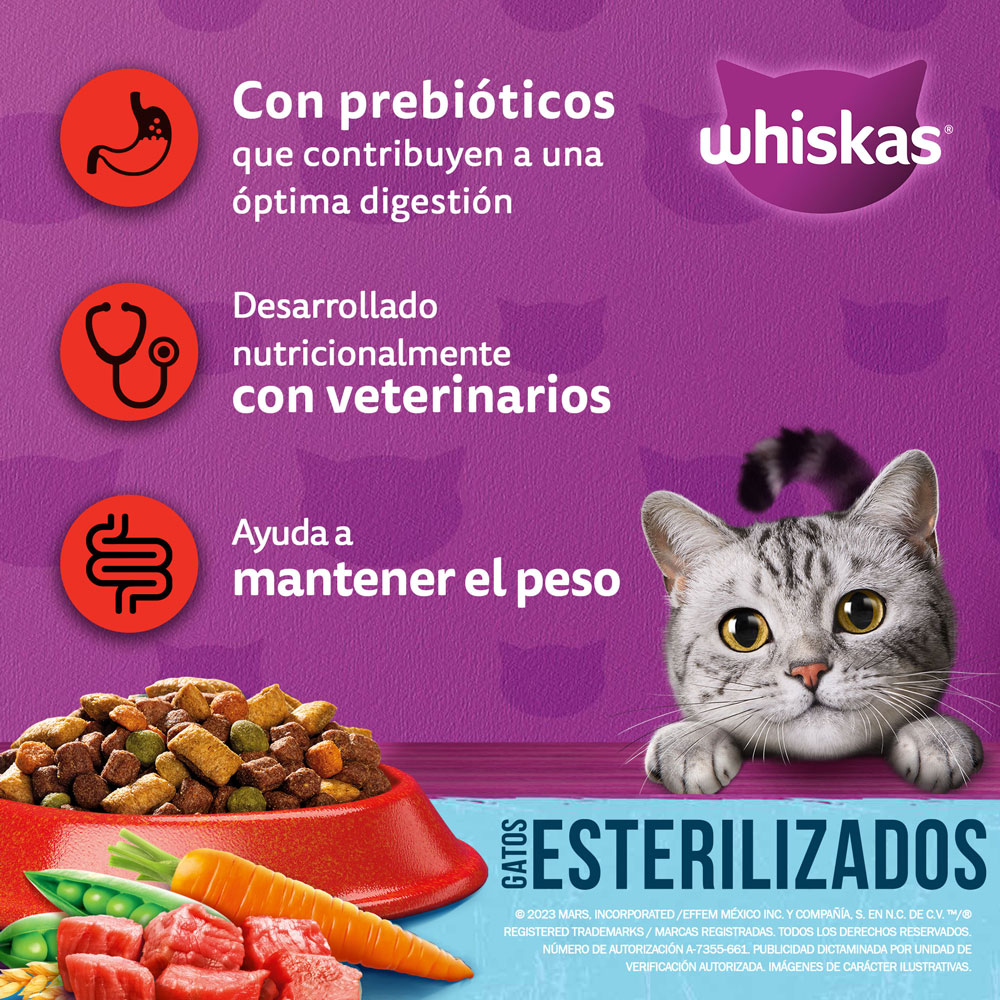Whiskas® Alimento Seco para Gatos Esterilizados Res - 3