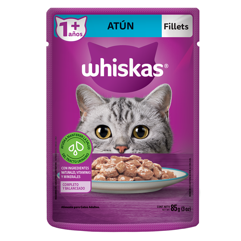 Whiskas® Alimento Húmedo para Gatos Atún en Fillets - 1