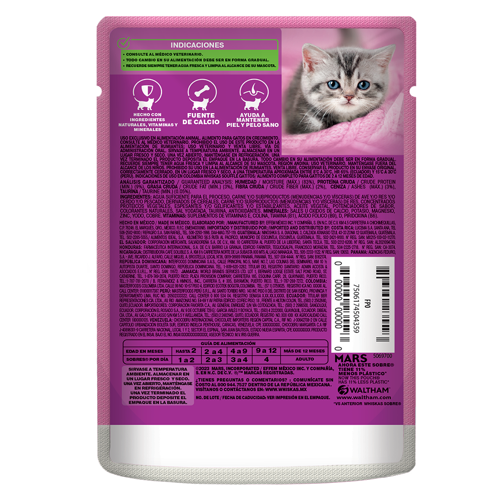 Whiskas® Alimento Húmedo para Gatitos Res en Soufflé - 2