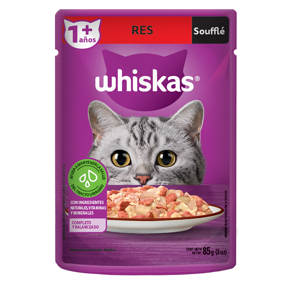 Whiskas® Alimento Húmedo para Gatos Res en Soufflé