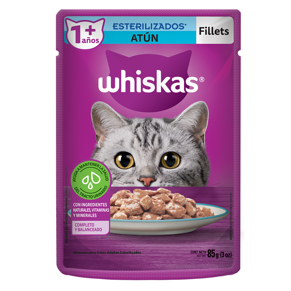 Whiskas Alimento Húmedo para Gatos Esterilizados Atún en Fillets