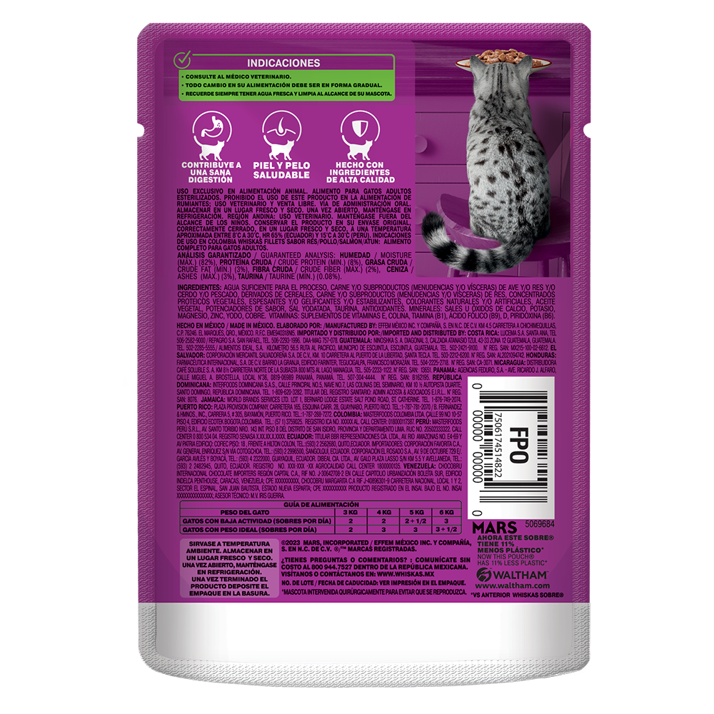Whiskas Alimento Húmedo para Gatos Esterilizados Res en Fillets - 2
